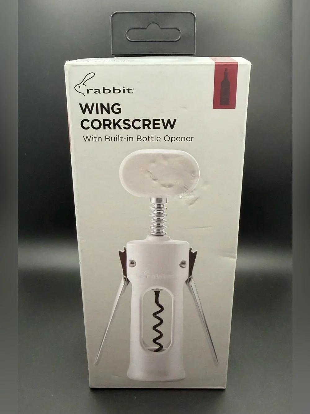 Rabbit White Wing Corkscrew with Built-In Bottle Opener
